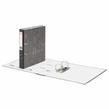 Папка-регистратор BRAUBERG, фактура стандарт, с мраморным покрытием, 50 мм, черный корешок, 220982 - Папки-регистраторы с арочным механизмом