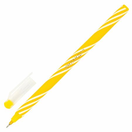 Ручка шариковая масляная ЮНЛАНДИЯ "CANDY", СИНЯЯ, корпус ассорти, узел 0,6 мм, линия письма 0,3 мм, 143019 - Ручки шариковые неавтоматические