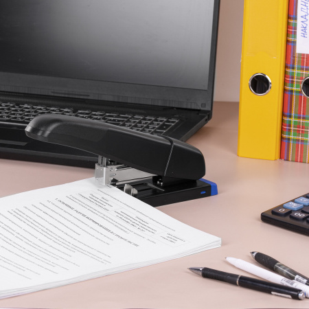 Степлер МОЩНЫЙ до 100 листов BRAUBERG "Heavy Duty Extra", скобы № 24/6-23/13, 270552 - Степлеры мощные