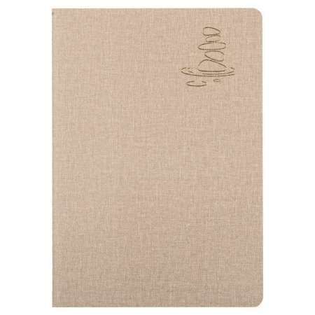 Тетрадь 48 л. в клетку обложка кожзам под рогожку, сшивка, A5 (147х210мм), БЕЖЕВЫЙ, BRAUBERG HARMONY, 1 шт, 403835 - Тетради 40-48 листов