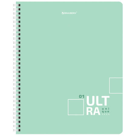 Тетрадь А5 120 л. BRAUBERG, гребень, клетка, "Unique Tone" (4 вида в спайке), 404445 - Тетради более 60 листов