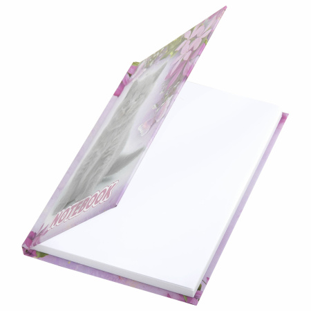 Блокнот МАЛЫЙ ФОРМАТ 110х147 мм А6, 80 л., твердый переплет, клетка, выборочный лак, BRAUBERG, "Котята", 122192 - Блокноты в книжном переплете