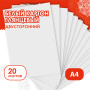 Картон белый А4 МЕЛОВАННЫЙ EXTRA (белый оборот), 20 листов папка, ОСТРОВ СОКРОВИЩ, 200х290 мм, 111313 - Цветной и белый картон