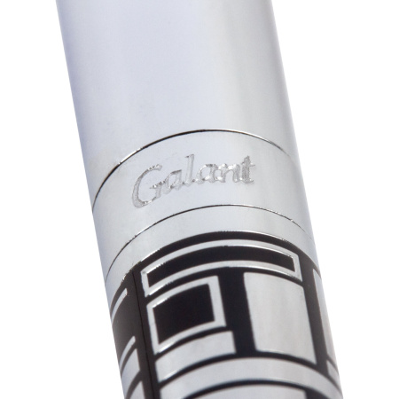 Ручка подарочная шариковая GALANT "Basel", корпус серебристый с черным, хромированные детали, пишущий узел 0,7 мм, синяя, 141665 - Ручки шариковые подарочные