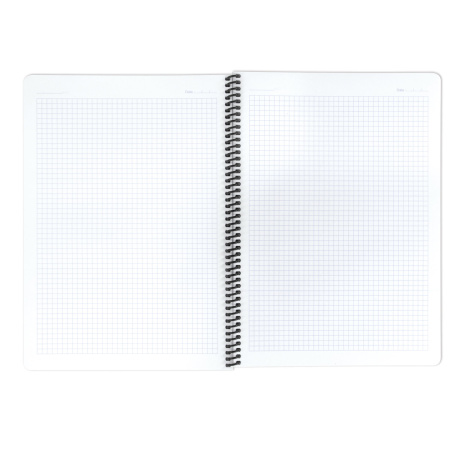 Тетрадь А4, 80 листов, BRAUBERG "Metropolis", спираль пластиковая, клетка, обложка пластик, СИНИЙ, 403392 - Тетради формата А4