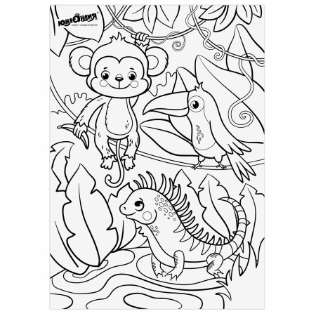 Карандаши цветные мягкие ЮНЛАНДИЯ "САФАРИ", 12 цветов, корпус с печатью, трехгранные, с раскраской, 181580 - Карандаши цветные