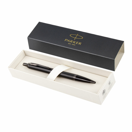 Ручка шариковая PARKER "IM Achromatic Black BT", черный матовый, нержавеющая сталь, синяя, 2127618 - Ручки шариковые подарочные