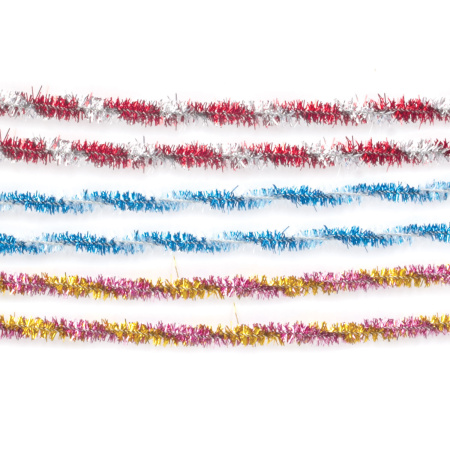Проволока синельная для творчества "Блестящая", спираль, 6 цв., 30 шт., 0,6х30 см, ОСТРОВ СОКРОВИЩ, 661528 - Проволока синельная (пушистая)