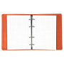 Тетрадь на кольцах А5 (180х220 мм), 120 листов, под кожу, клетка, BRAUBERG "Fusion", синий/оранжевый, 129994 - Тетради на кольцах и сменные блоки к ним