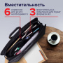 Папка-портфель пластиковая БОЛЬШОГО ФОРМАТА BRAUBERG "ПОРТФОЛИО" А3 (470х380х130 мм), 3 отделения, черная, 223081 - Портфели пластиковые