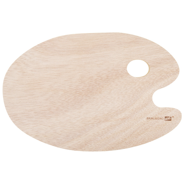 Палитра художественная деревянная овальная 20х30 см, BRAUBERG ART CLASSIC, 192232 - Инструменты для художественно-живописных работ