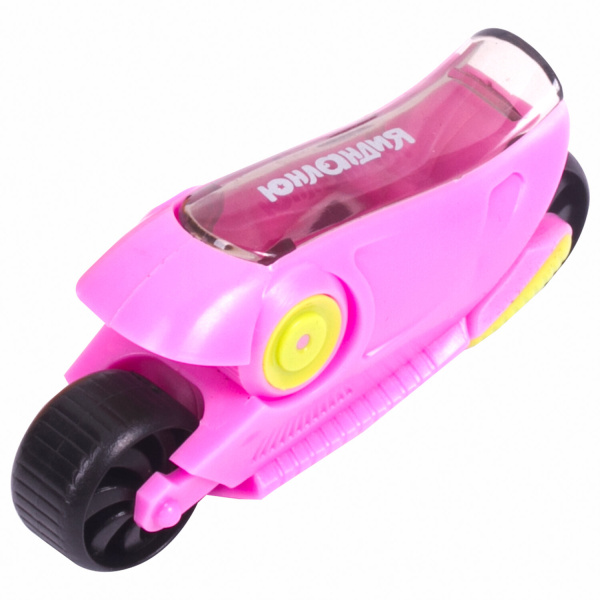 Точилка ЮНЛАНДИЯ "Мотоцикл Юнландика", с контейнером, пластиковая, корпус ассорти, 228469 - Точилки ручные