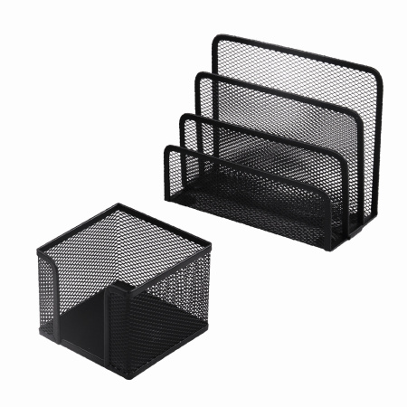 Настольный набор из металла BRAUBERG "Germanium", 7 предметов, черный, 231962 - Настольные наборы из металла