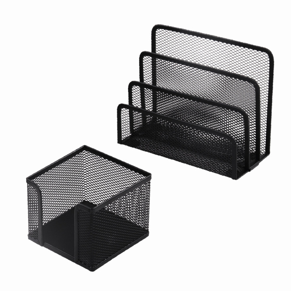 Настольный набор из металла BRAUBERG "Germanium", 7 предметов, черный, 231962 - Настольные наборы из металла