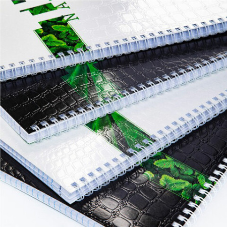 Тетрадь А4, 96 л., HATBER гребень, клетка, тиснение CROCO, "Nature" (4 вида в спайке), 96Т4тВ1гр - Тетради формата А4