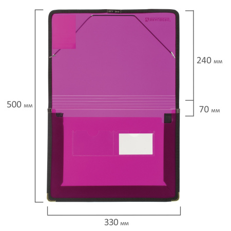 Папка на резинках BRAUBERG, широкая, А4, 330х240 мм, ассорти, до 500 листов, 0,6 мм, 221368 - Папки на резинках пластиковые