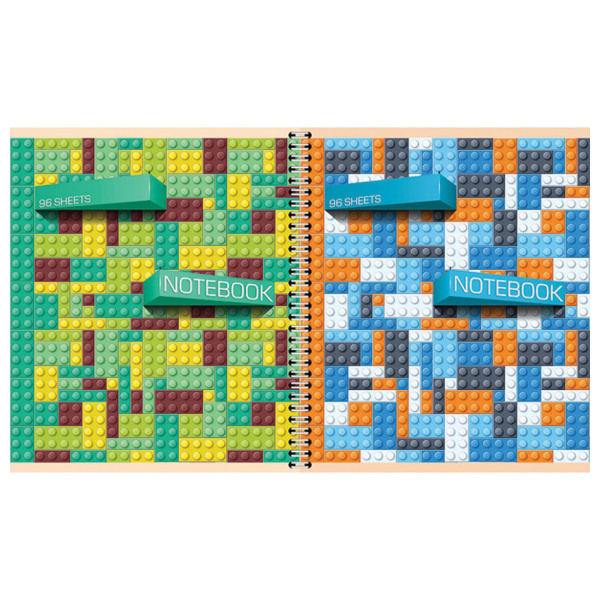 Тетрадь А5, 96 л., ПЗМБ, гребень, клетка/линия, TWIN лак, перевёртыш (4 обложки), "Легко!", 028541 - Тетради более 60 листов