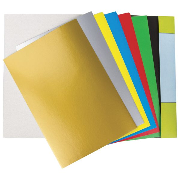 Картон цветной А4 МЕЛОВАННЫЙ (глянцевый) ВОЛШЕБНЫЙ, 7 листов, 7 цветов, в папке, ЮНЛАНДИЯ, 200х290 мм, "Рыбка", 111315 - Цветной и белый картон