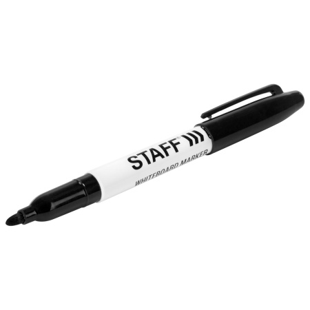 Маркер стираемый для белой доски STAFF "EVERYDAY" WBM-093, ЧЕРНЫЙ, 2,5 мм, тонкий корпус, 151093 - Маркеры для досок