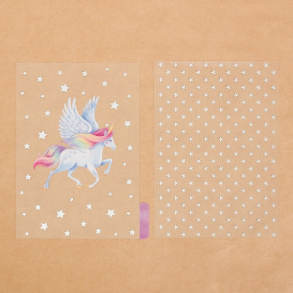 Набор ацетатных разделителей с фольгированием для планера «Единороги», 6 листов, размер 16*25 см - Разделители для планера