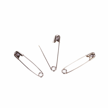 Булавки английские BRAUBERG, 32 мм, никелированные, 50 шт., в пластиковой коробке с европодвесом, 223970 - Булавки