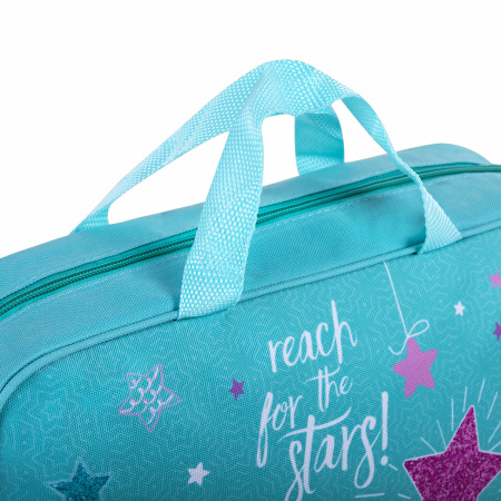Папка на молнии с ручками BRAUBERG А4, 1 отделение, полиэстер, 80 мм, "Shining stars", 271479 - Папки-сумки с ручками