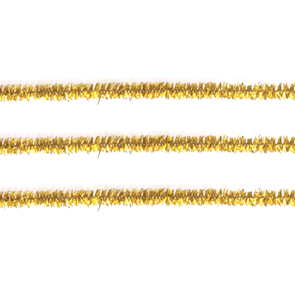Проволока синельная для творчества "Блестящая", золотая, 30 шт., 0,6х30 см, ОСТРОВ СОКРОВИЩ, 661541 - Проволока синельная (пушистая)