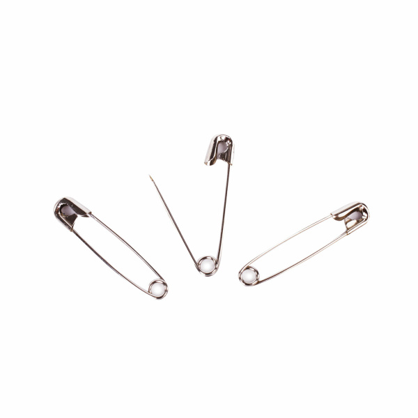 Булавки английские BRAUBERG, 32 мм, никелированные, 50 шт., в пластиковой коробке с европодвесом, 223970 - Булавки