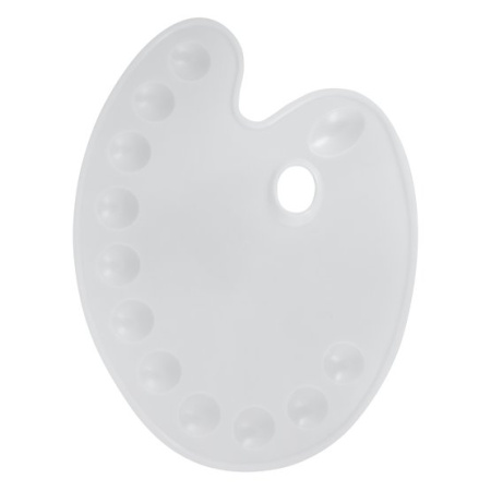 Палитра пластиковая овальная 27х36 см 11 ячеек, "Сонет"