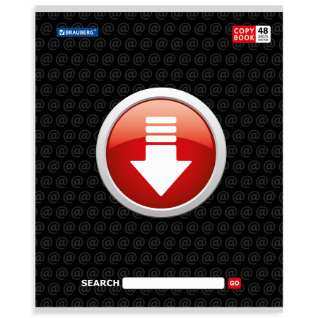Тетрадь А5, 48 л., BRAUBERG, скоба, линия, обложка картон, В СЕТИ, 401898 - Тетради 40-48 листов