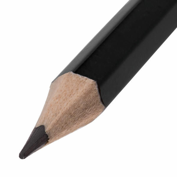 Карандаш чернографитный BRAUBERG, 1 шт., "Touch line", НВ, корпус черный, заточенный, 180621 - Карандаши чернографитные