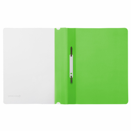 Скоросшиватель пластиковый BRAUBERG, А4, 130/180 мкм, салатовый, 228674 - Папки-скоросшиватели мягкие