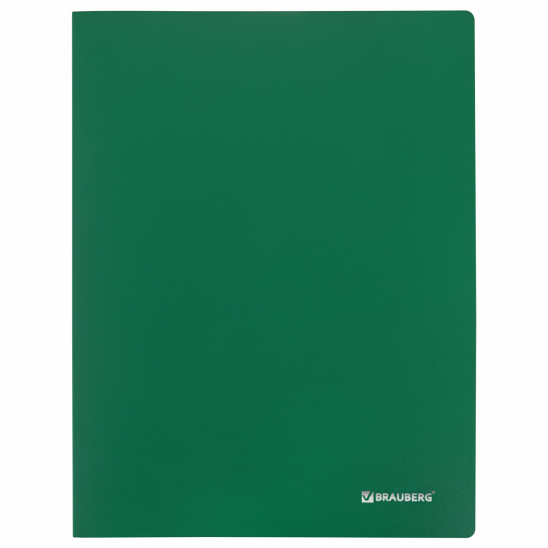 Папка 10 вкладышей BRAUBERG "Office", зеленая, 0,5 мм, 271323 - Папки с вкладышами (файлами)