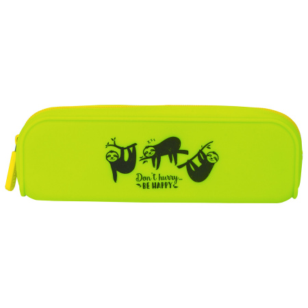 Пенал-косметичка BRAUBERG, силикон, "Sloths", 20х5х6 см, 229032 - Пеналы мягкие