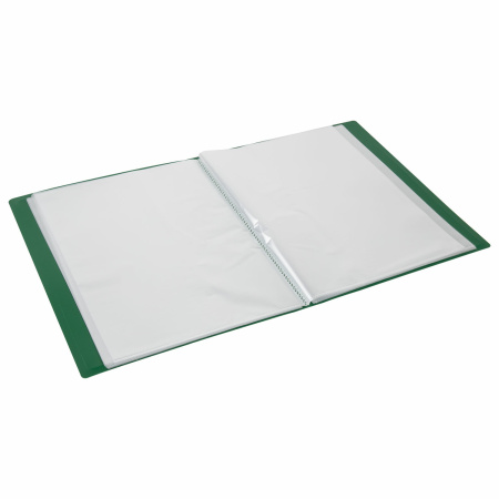 Папка 60 вкладышей BRAUBERG "Office", зеленая, 0,6 мм, 271330 - Папки с вкладышами (файлами)