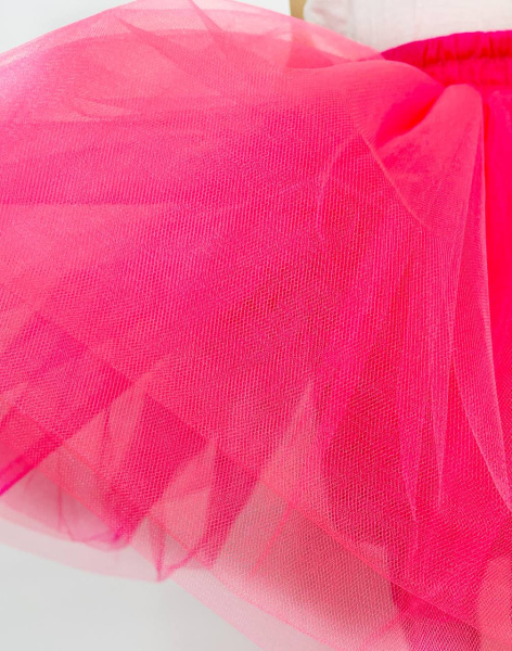 Юбка нарядная из фатина розовый неон - Юбки