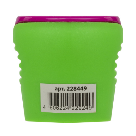 Точилка BRAUBERG "Mix Dual", 2 отверстия для чернографитных карандашей (в том числе утолщенных), с контейнером, корпус ассорти, 1 шт, 228449 - Точилки ручные