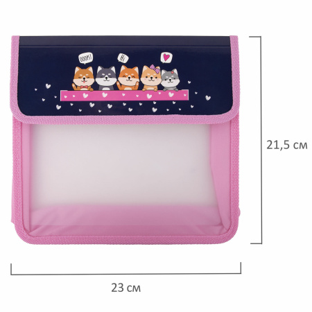 Папка для тетрадей ЮНЛАНДИЯ А5, пластик, 2 отделения, клапан на липучке, "Dream Team", 271490 - Папки для тетрадей и уроков труда