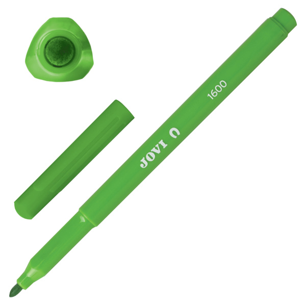 Фломастеры JOVI (Испания), 12 цветов, трехгранные, смываемые, вентилируемый колпачок, 1612 - Фломастеры классические