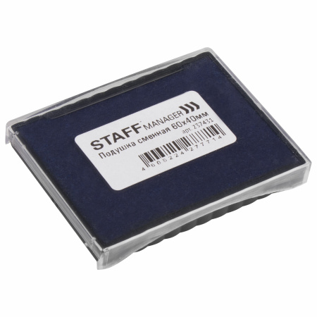Подушка сменная STAFF (60х40 мм) для штампов "Printer 8028", "Printer 8027", синяя, 237431 - Подушки штемпельные сменные