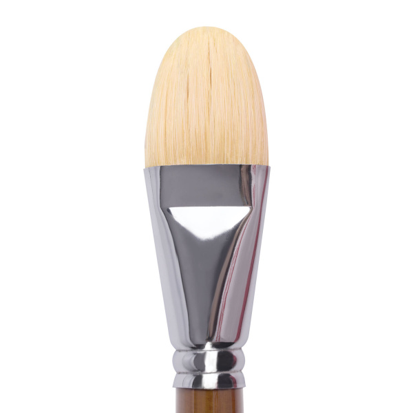 Кисть художественная профессиональная BRAUBERG ART CLASSIC, щетина, овальная, № 36, длинная ручка, 200741 - Кисти художественные из натурального волоса