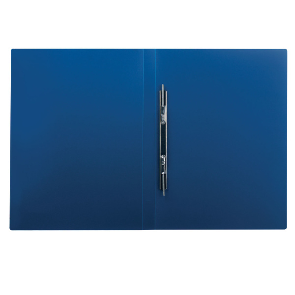 Папка с металлическим скоросшивателем BRAUBERG стандарт, синяя, до 100 листов, 0,6 мм, 221633 - Папки с пружинным и пластиковым скоросшивателем