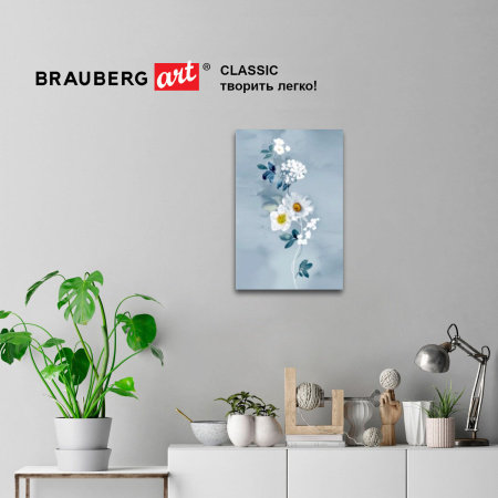 Холст на подрамнике BRAUBERG ART CLASSIC, 30х50 см, 420 г/м2, 45% хлопок 55% лен, среднее зерно, 191657 - Холсты