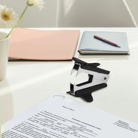 Антистеплер для скоб № 10 и № 24/6, STAFF "EVERYDAY", черный, 224628 - Антистеплеры