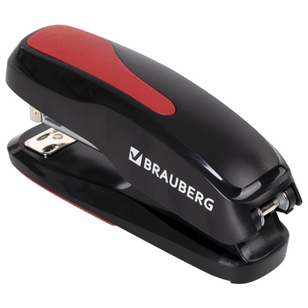 Степлер №24/6, 26/6 BRAUBERG "Extra", до 30 листов, черно-красный, 229085 - Степлеры настольные
