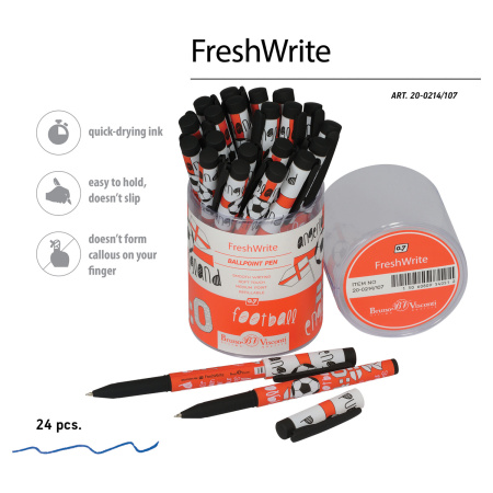 Ручка шариковая BRUNO VISCONTI FreshWrite, СИНЯЯ, "Футбол. Чемпионы. Англия", линия письма 0,5 мм, 20-0214/107 - Ручки шариковые неавтоматические