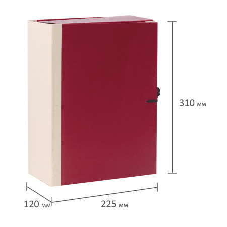 Папка для бумаг архивная А4 (225х310 мм), 120 мм, 4 завязки, бумвинил, корешок - коленкор, 123201 - Папки картонные с завязками