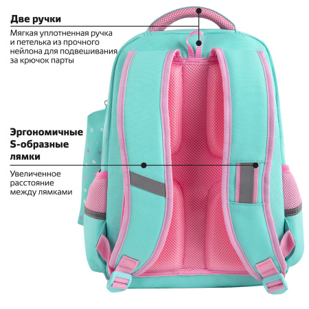 Рюкзак ЮНЛАНДИЯ COMPLETE, с пеналом в комплекте, эрго-спинка, "Yummy cat", 42х29х14 см - Рюкзаки для начальной и средней школы