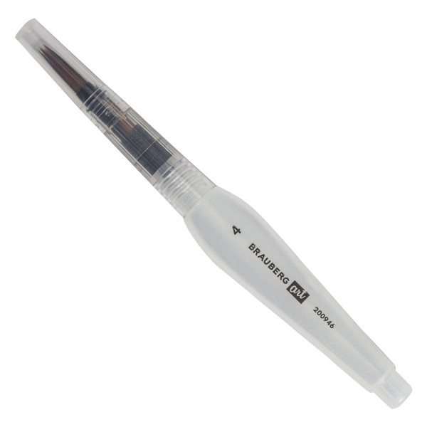 Кисть художественная BRAUBERG ART DEBUT, с резервуаром для воды, синтетика, № 4, короткая, 200946 - Кисти с резервуаром