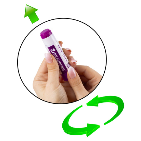 Клей-карандаш обесцвечивающийся BRAUBERG 15 г, 3 штуки на блистере, 229473 - Клей-карандаш